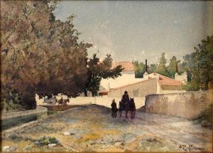 Village En Provence by Henri Laurent Mouren