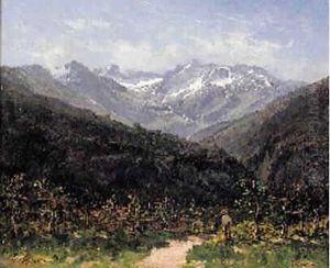 Paysage Des Alpes Dans La Vallee Du Glazin by Henri Laurent Mouren