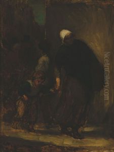 Street Scene by Honore Daumier