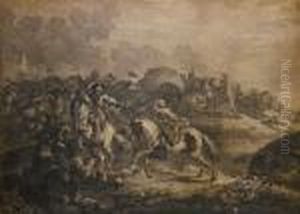 Depart Pour La Chasse Aux Chiens Couchans by Jean Moyreau