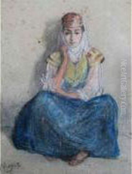 Femme Juive D Alger Assise. - view 1