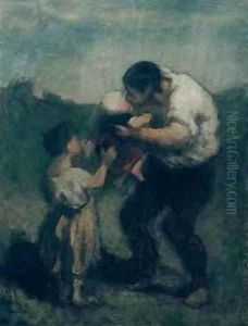 The Kiss 2 by Honore Daumier