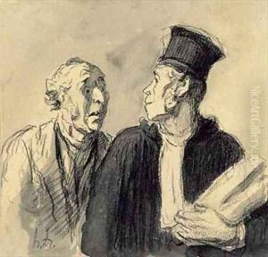 The Lawyer and his Client 2 by Honore Daumier