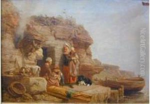 L'attente Du Retour De Peche by Charles Louis Mozin