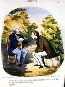 Two men discussing politics and the usefulness of the Comte de Mole by Honore Daumier