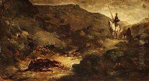 Don Quixote and the Dead Mule after 1864 by Honore Daumier