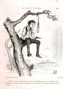 Sentiments and Passions When you have done too many evil deeds and your wife is like a man you find a tree make a noose and if it tightens too much you hang yourself from the branches by Honore Daumier