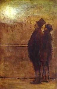 The Nocturnal Travellers 1842-47 by Honore Daumier