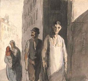 Dans la rue by Honore Daumier