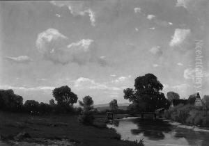 "am Kaltenbach Bei Freising". Sign., Bez. Munchen Und (19)26 Dat. Rucks. Betitelt. by Josef Muhlbeck