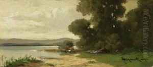 "weite Seelandschaft" Mit Personenstaffage by Josef Muhlbeck