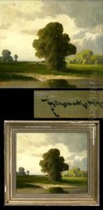 "dachauer Moos" Mit Personenstaffage by Josef Muhlbeck