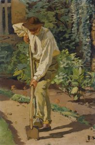 At Work In The Garden by Albert Ernst Muhlig