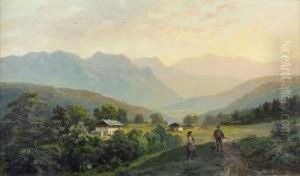 "blick Vom Forsthaus Grasegg Gegen Partenkirchen". by Bernhard Muthlig