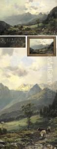 Romantische Schweizer Gebirgslandschaft by Bernhard Muthlig