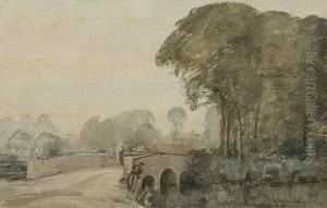 River Landscape With Bridge by David Thomson Muirhead