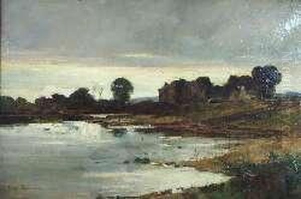 A River Landscape At Dusk - view 1