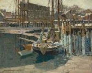Gloucester Harbor In Winter