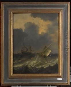 Schiffe Auf Hoher See. by Pieter the Younger Mulier