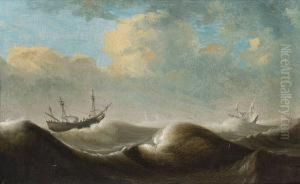 Shipping In Choppy Seas by Pieter the Younger Mulier