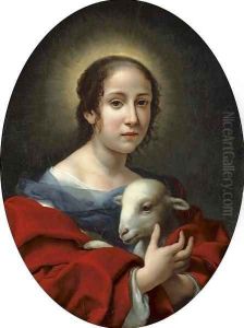 The artist's wife, Teresa Bucherelli, as Saint Agnes