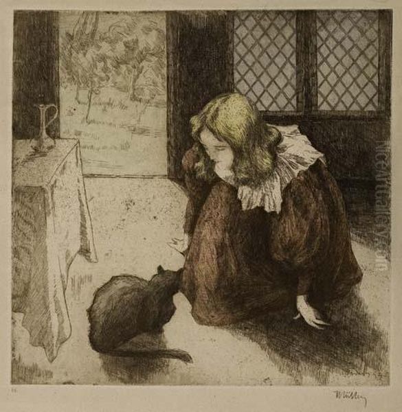 Jenne Fille Avec Un Chat - view 1