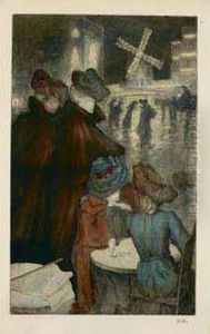 Place Blanche (le Moulin Rouge). 1904. by Alfredo Muller