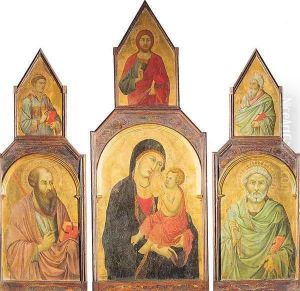 Madonna and Child with Saints Peter and Paul by Ugolino Di Nerio (Da Siena)
