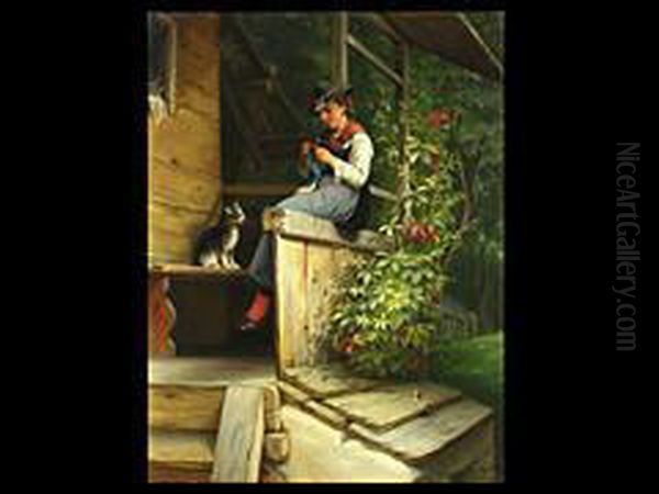 Junges Madchen Beim Stricken - view 1