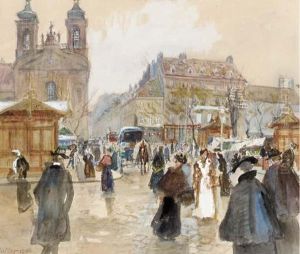 Der Michaelerplatz In Wien by Carl Muller