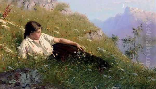 Resting Beside the Fjord (Huile ved Fjorden) - view 1