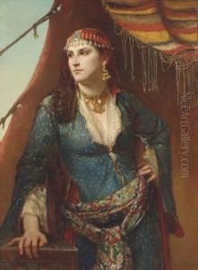 An Oriental Beauty by Charles-Louis Mutler