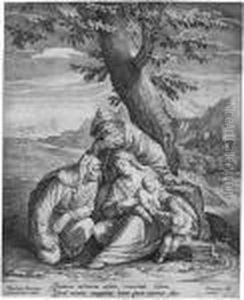 Die Hl. Familie Mit Der Hl by Jan Harmensz. Muller
