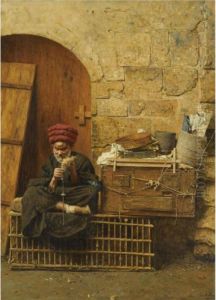 The Cotton Spinner by Leopold Carl Muller