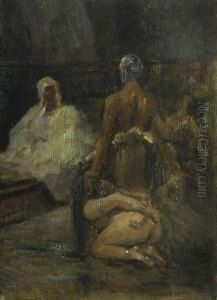 Haremsszene. by Leopold Carl Muller