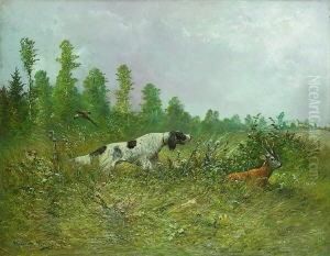 Jagdhund, Einen Rehbock
 Verfolgend.