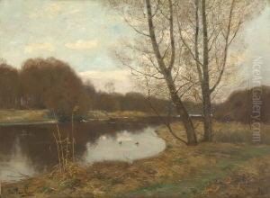 Herbstliche
Flusslandschaft. by Peter Paul Muller