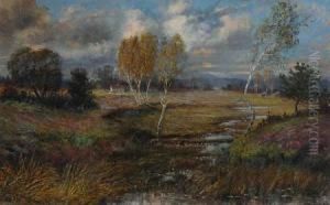 Herbstliche Riedlandschaft by Karl Muller-Baumgarten