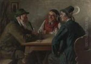 Stammtischrunde by Karl Muller-Baumgarten