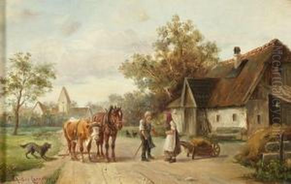 Unterhaltung Auf Der Dorfstrasse - view 1