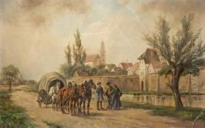 Pferdewagen Und Bauern In Rosenberg