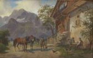 Rast Vor Dem Bauernhaus - Gesprach
 Auf Der Dorfstrase.