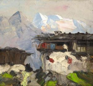 Bergbauernhof. by Oskar Mulley