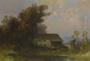 Bauernhaus Am Wasser. by Oskar Mulley