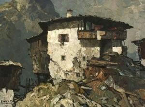 Bergbauernhof. by Oskar Mulley