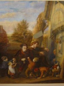 Rustics Outside A Village Inn