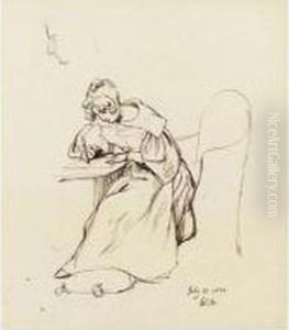 Young Woman Writing A Letter by William Mulready