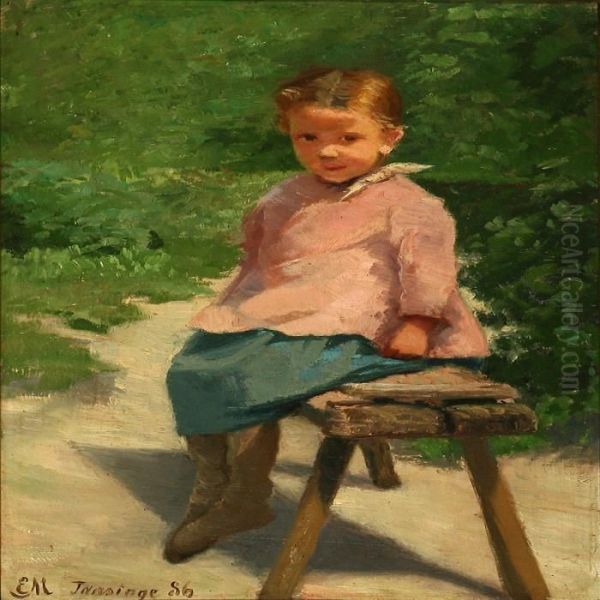 Little Girl From Tasinge Island On A Bench - view 1