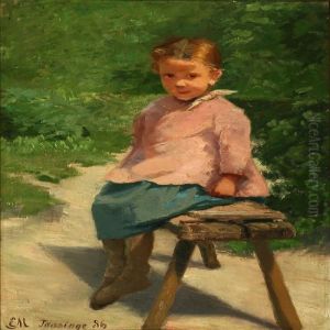 Little Girl From Tasinge Island On A Bench