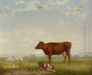 Kuhe Und Schafe Auf Der Weide by Emilie Mundt